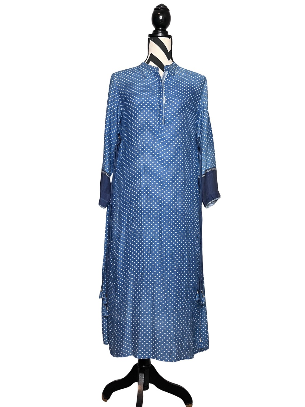 Good Earth Sustain Artisan Boho Resortwear Breathable Silk Modal Midi Dress Sz S